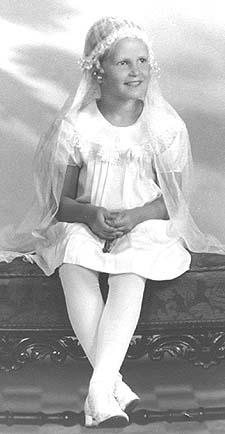 Rosemarie in First Communion attire