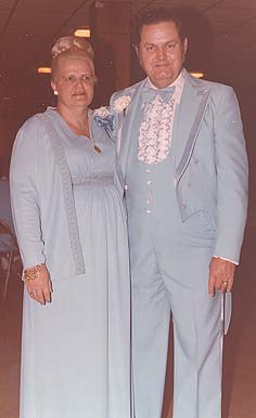 Rosie and Wally in 1978 at son Alan's wedding to Sandy