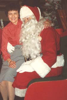 Walter Jeske (brother) Santa and sister Esther Schoel at a Mall