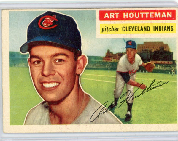 baseball card of Art Houtteman, Cleveland Indians
