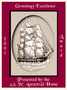 Acestral Home Genealogy Excellence Award