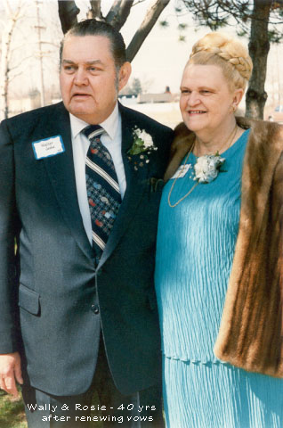 Wally and Rosie after they renewed their vows at St. Thecla in 1989